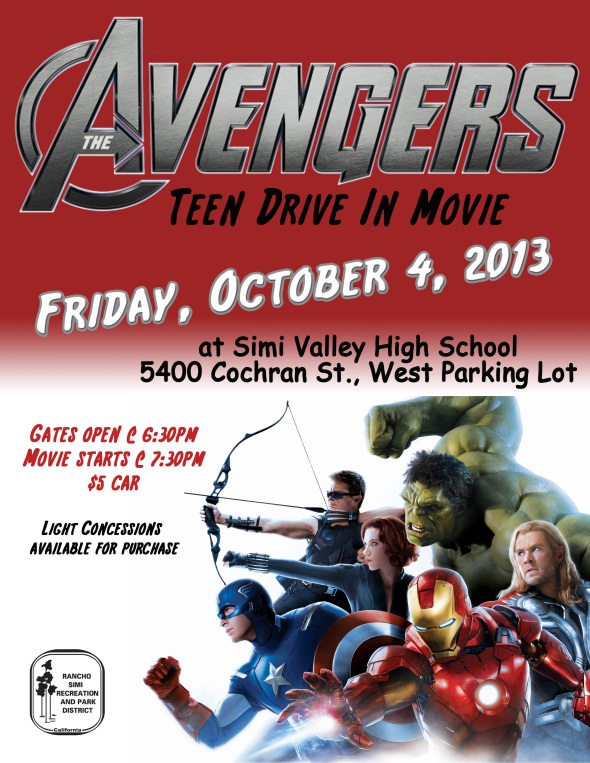 The Avengers, Teen Drive In Movie flyer 2013