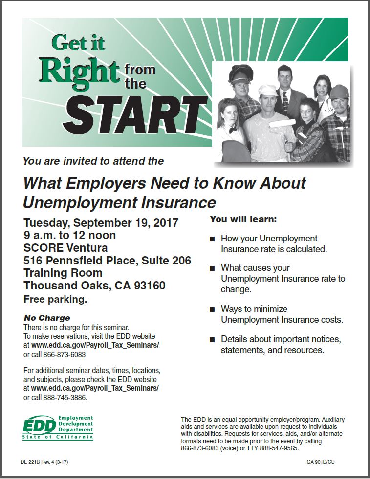 What Employers Need to Know About UI Seminar Flyer 09-19-17