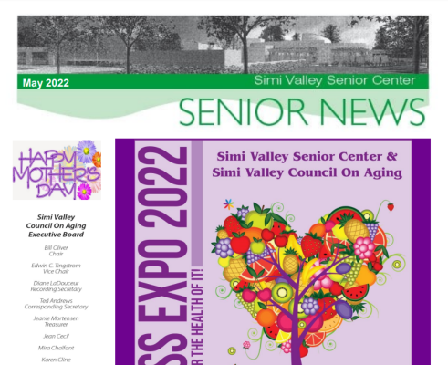 The cover of the May 2022 Senior Center Newsletter