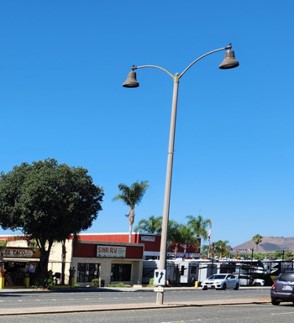 City Street Light in the middle of Los Angeles Ave